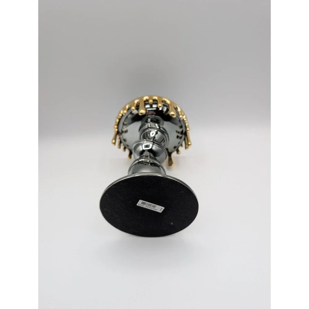 Bath & Body‎ Works Halloween 2021 Gold Drip Tilted Pedastal 3 Wick Candle Holder